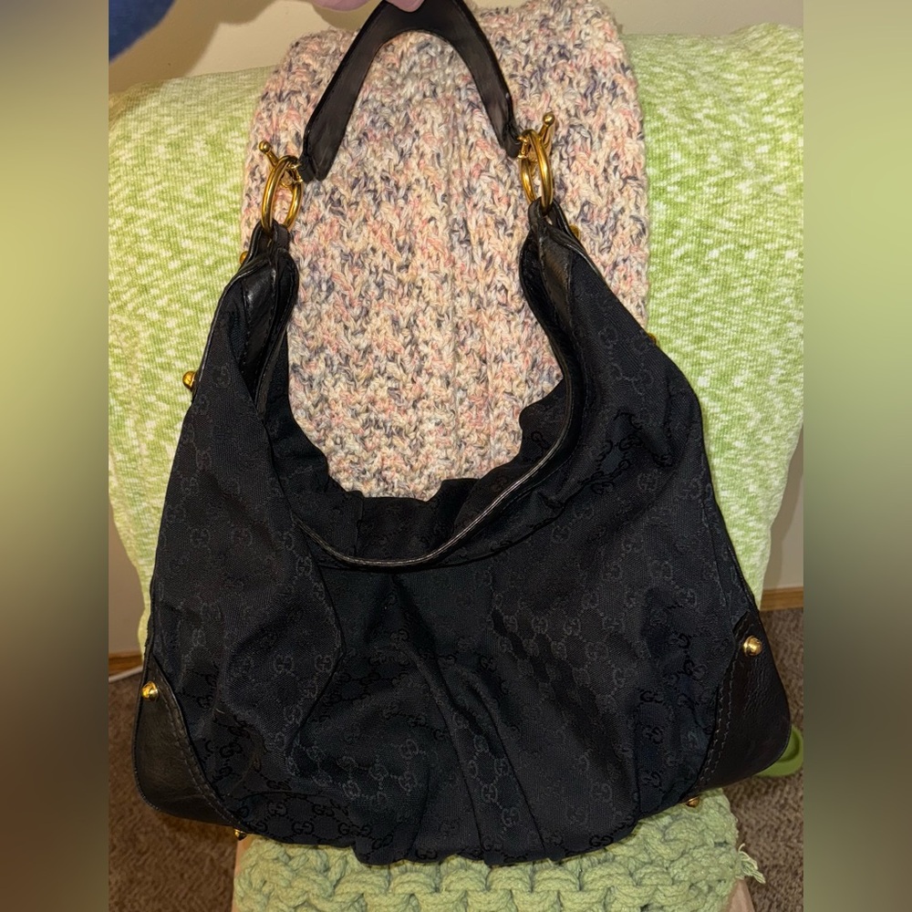 Black GUCCI XL JOCKEY with GG Fabric Excellent condition